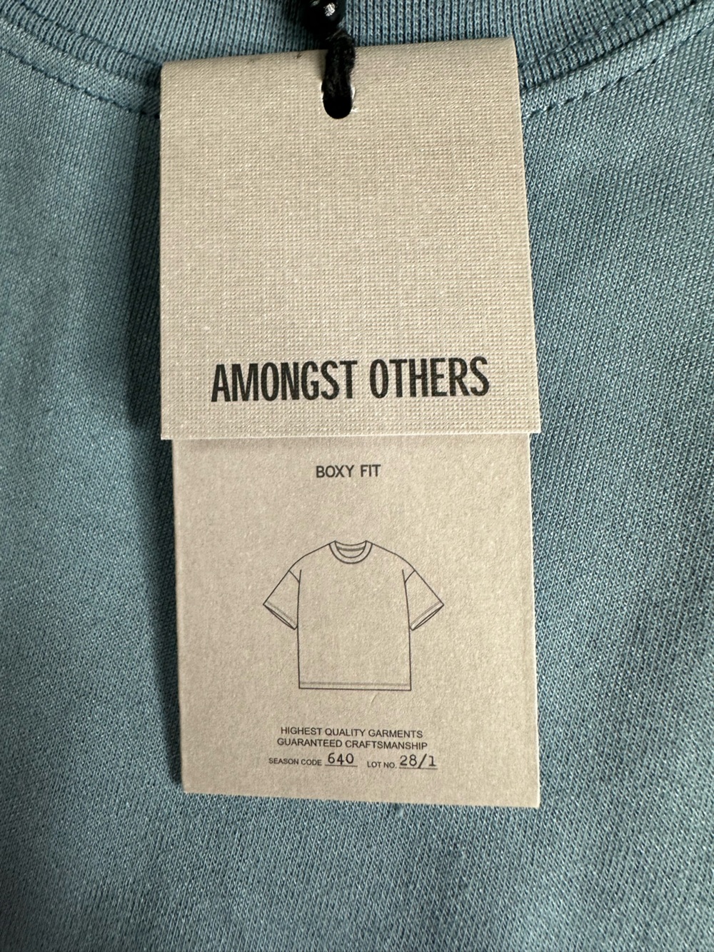 NWT Amongst Others Men’s Boxy Fit Tee Size Medium, Dusty Blue - Picture 9 of 10
